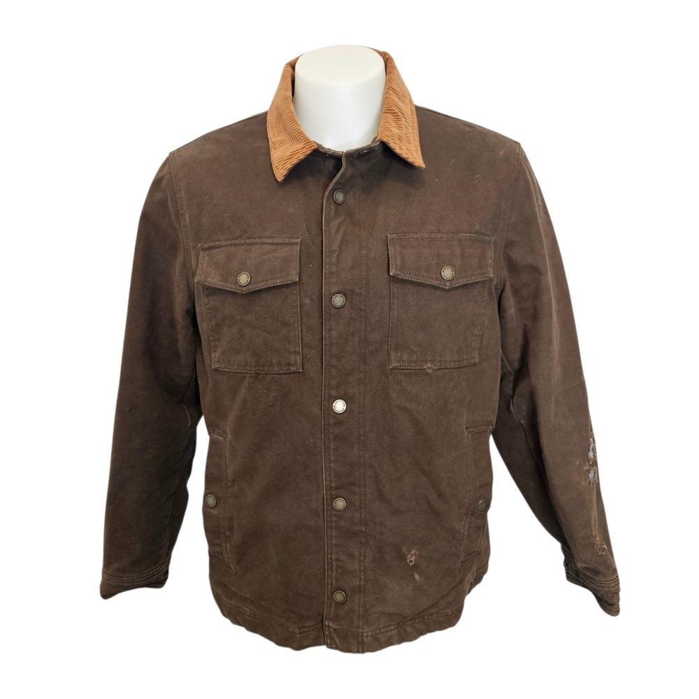 PENDLETON Brown Canvas Dry Goods Quilted Work Fishing Hunting Winter Jacket L
